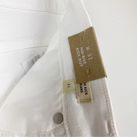 Madewell Kick Out Flare Crop Jeans Mid-Rise Stretch White Size 31 NWT - Picture 11 of 12
